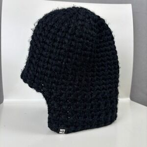Block Headwear Black Chunky Crochet Wool Blend Beanie Hat Darkwear Winter Gorp